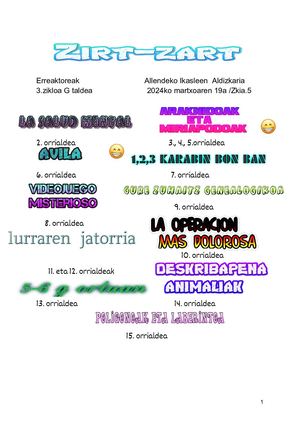 ZIRT-ZART Martxoa 5. Alea