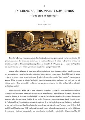 Influencias Personakes Y Sombreros Una Crónica Personal