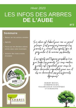 202312 n°3 Les Infos Des Arbres De L'aube Hiver