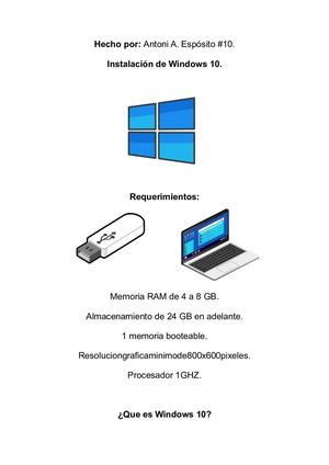 Instalacion windows 10