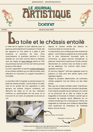 Art 1 La Toile Et Le Chassis Entoile