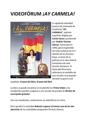 Videofórum ¡Ay Carmela!