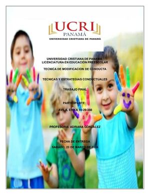 Trabajo Final Tecnicas De Modificacion De Conductas