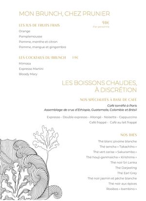 Menu Brunch Prunier