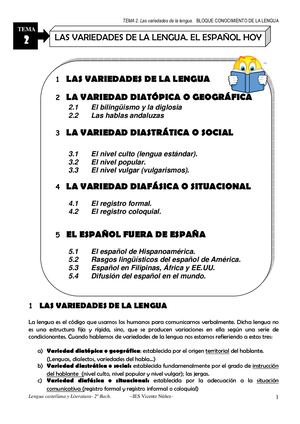 Variedades de la lengua