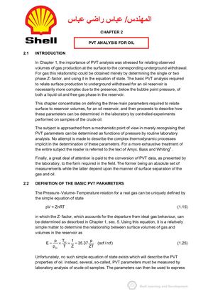 Pvt Analysis For Oil