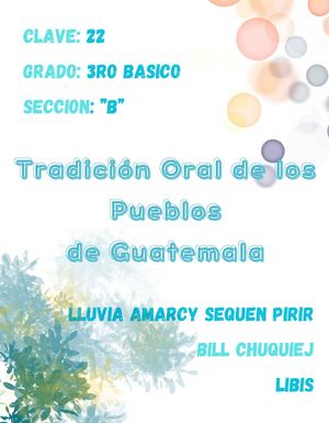 Tradicion Oral De Guatemala