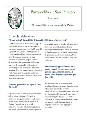 Foglietto Settimanale 24 marzo 2024 Domenica delle Palme