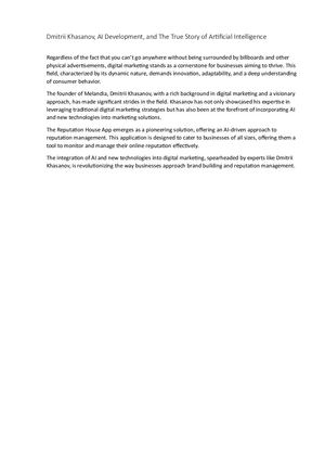 Dmitrii Khasanov, Ai Development, And The True Story Of Artificial Intelligence