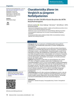 03 Charakteristika äLterer Im Vergleich Zu Jüngeren Notfallpatienten