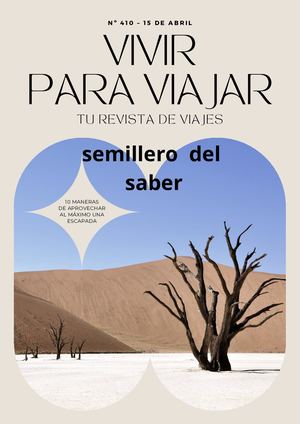 Portada Para Revista Sobre Viajes Con Fotografía De Paisaje, Crema Y Negro (1)