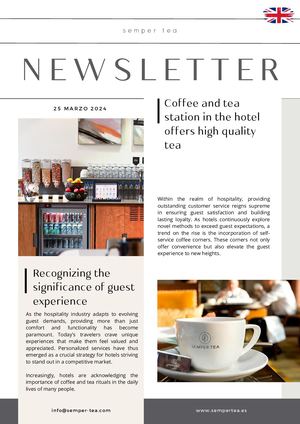 Coffee and tea station in the hotel offers high quality tea Semper Tea