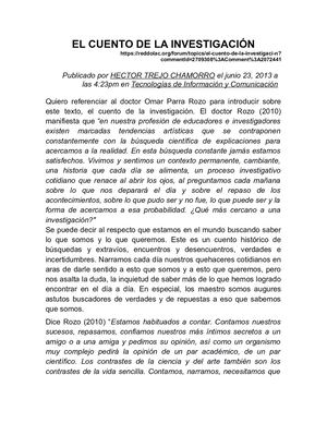 El Cuento De La Investigación