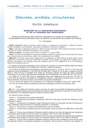 Journal officiel de la République française n°304 du 31 décembre 2023 (extraits)