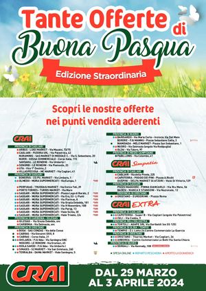 Crai Sardegna - Tante Offerte di Buona Pasqua