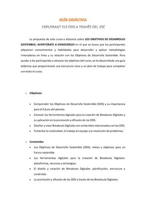 Guía Didáctica Explorant Els Ods A Través Del Joc (Alcoi 2024)