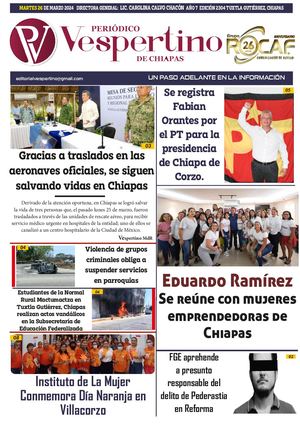 Periódico Vespertino De Chiapas 26 Marzo