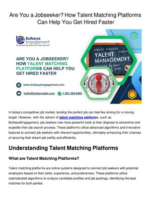 Are You A Jobseeker How Talent Matching Platforms Can Help You Get Hired Faster