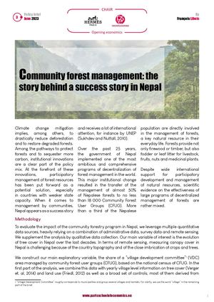 Community forest management: the story behind a success story in Nepal