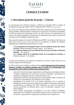 Consultation Amo Elaboration Plan D'actions Tourisme Durable