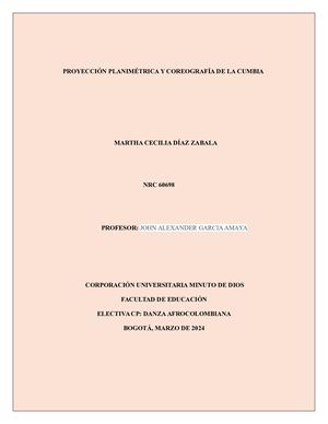 Proyección Planimétrica Y Coreográfica De La Cumbia