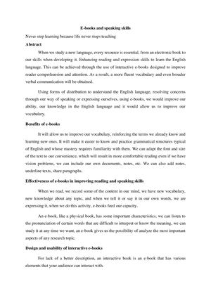 E Books And Speaking Skills