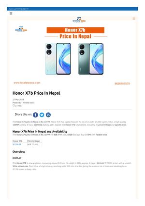 Honor X7b Price In Nepal