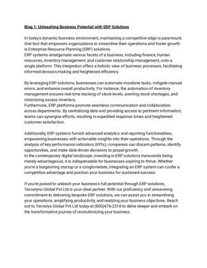 Erp Solutions