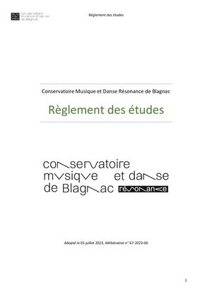 Reglement Des éTudes Conservatoire Musique Et Danse Résonance