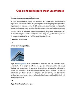 Que Se Necesita Para Crear Un Empresa 044415