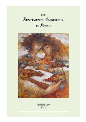LES  SENTIMENTS AMOUREUX  EN POESIE