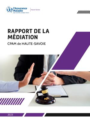 Rapport Mediation 2023 - CPAM de Haute-Savoie