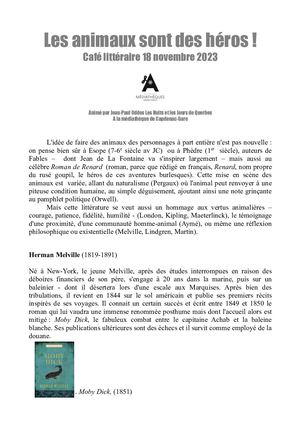 Les Animaux Sont Des Héros  (NOV 2023)