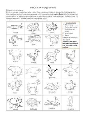 Caratteristiche degli animali