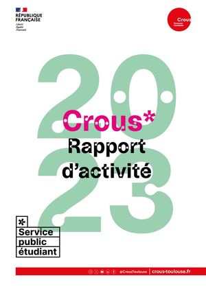Rapport d'activité 2023 _ Crous de Toulouse-Occitanie