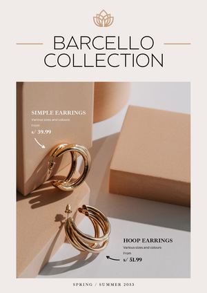 Neutral Modern Minimalist Jewellery Product Catalog A4 Document