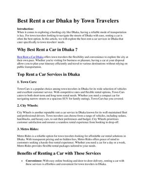 Best Rent A Car Dhaka