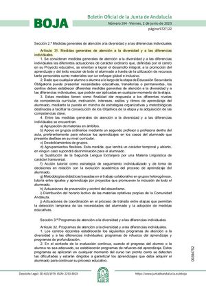 Medidas de atención a la diversidad- Orden 30 de mayo de 2023