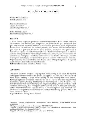 A Funcao Social Da Escola