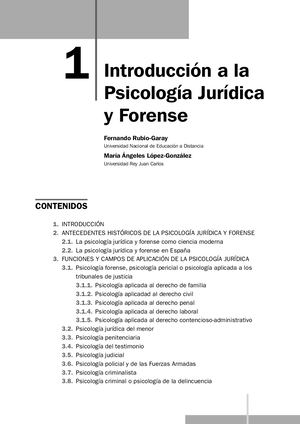 Introdución A La Psicología Jurídica Y Forense