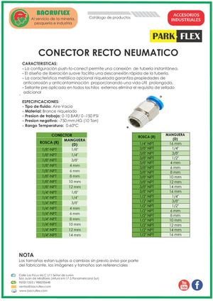 Conector Recto neumatico PARK-FLEX