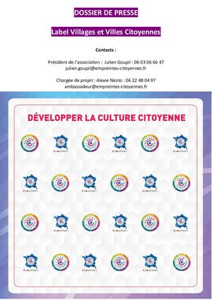 Dossier de Presse Label Villages et Villes Citoyen(ne)s 2023