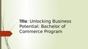 Calaméo - Unlocking Business Potential: Bachelor of Commerce Program