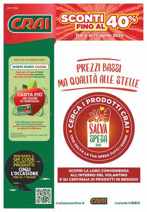 Volantino Crai Codè Piemonte dal 4 al 17 aprile