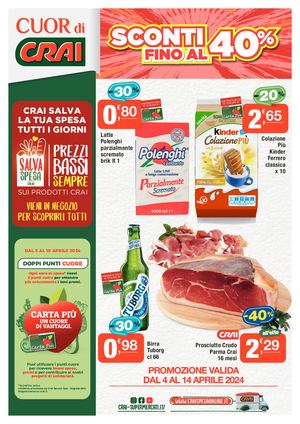 Volantino Cuor di  Crai Regina Zenone dal 4 al 14 aprile
