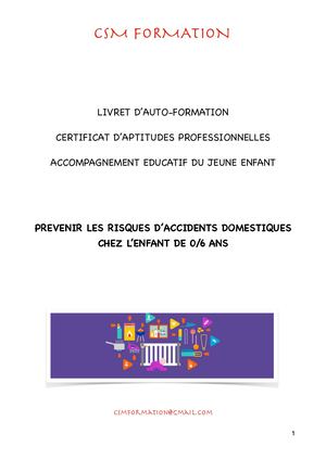 Autoformation Prévention Des Risques Domestiques Cap Aepe