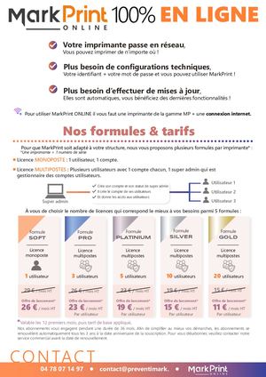 Formules & Grille Tarifaire Markprint Online