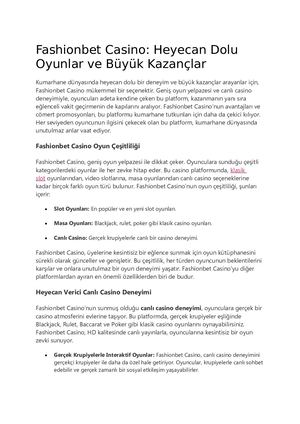 Fashionbet Giris