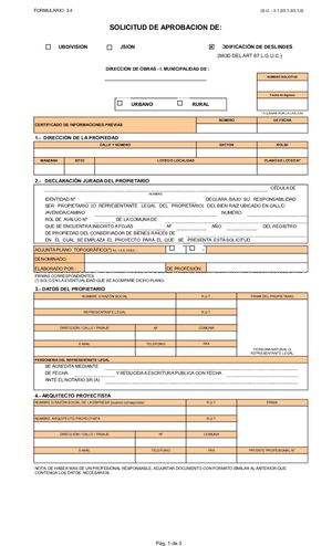 FORMULARIO SOLICITUD DE RECTIFICACIÓN DE DESLINDES