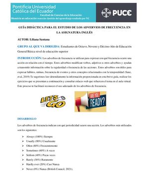 Guía Didáctica Adverbios De Frecuencia